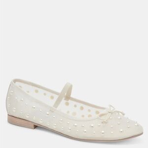 Dolce Vita Cadel Pearl Ballet Flats Ivory Mesh NWOT NEVER WORN Size 7